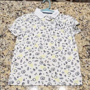 Under Armour White Polo with Black & Yellow Sport Icons